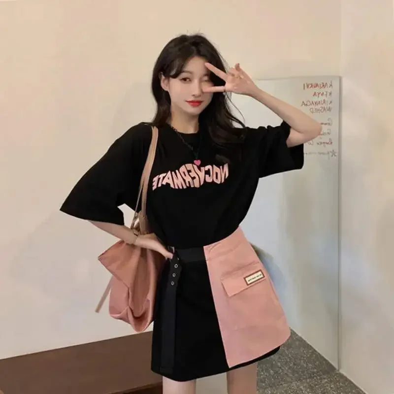 Summer Casual Dress Set for Teens (15-18Y) - O-Neck T-Shirt Dress