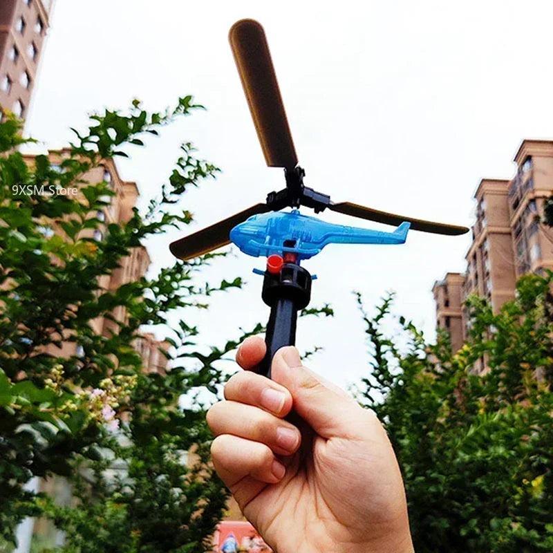 Handle Pull Line Helicopter – Outdoor Aviation Toy for Kids, Drawstring Plane, Children's Day Gift