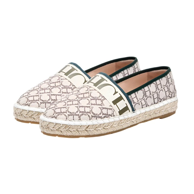 Women's Fisherman Mesh Loafers - Breathable Plaid Woven Casual Straw Shoes