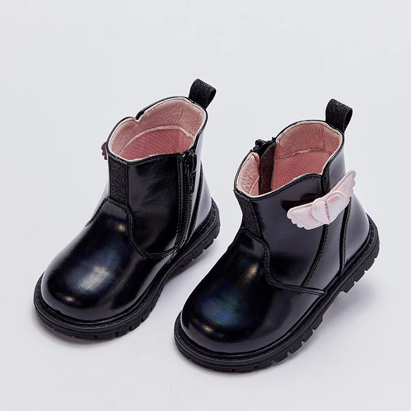 Dave Bella Kids' Black Fashion Boots with Wings