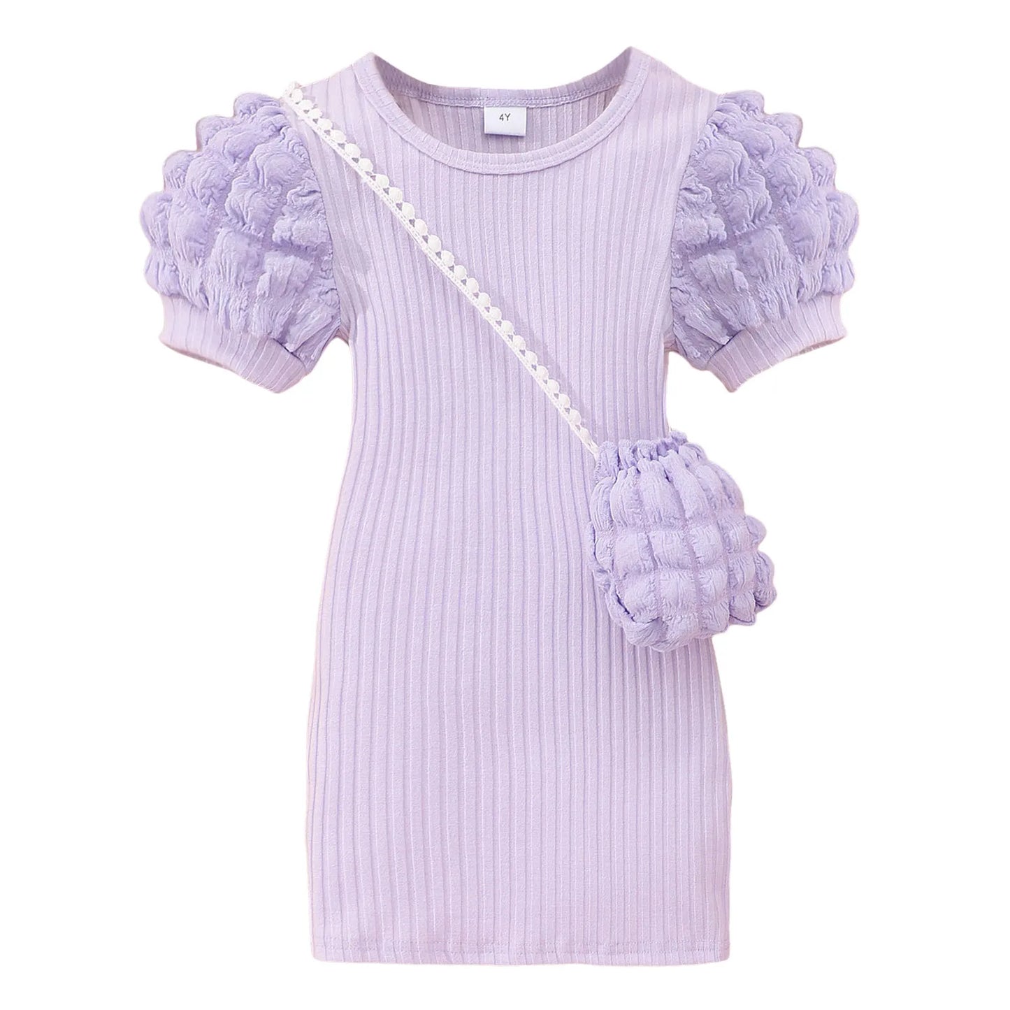 Midi Dress for Girls – Summer Short Sleeve Bodycon Party Dress for Kids, Sizes 3-8 Years