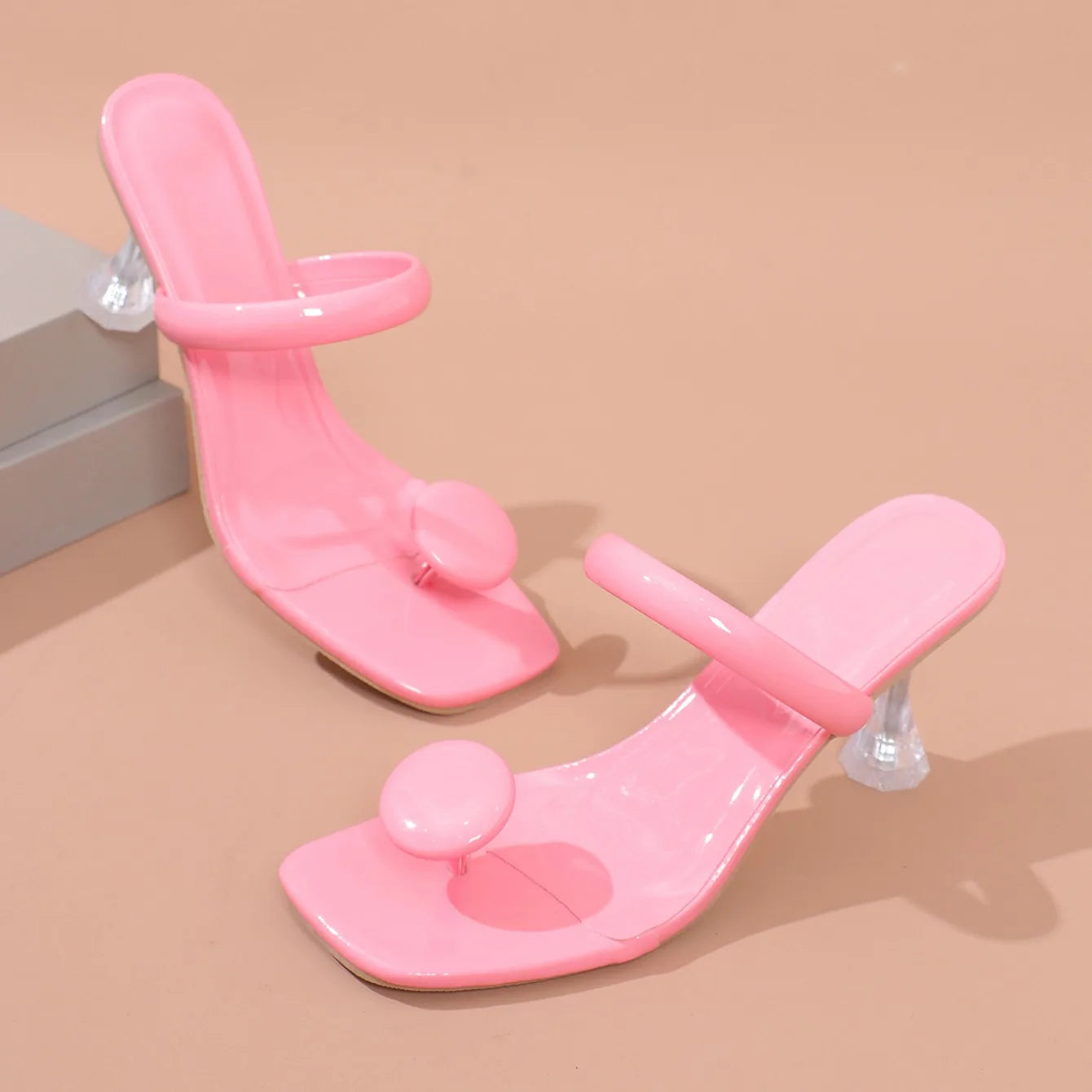 Narrow Band Platform Sandals - Women’s High Heels with Ankle Strap, Party Shoes