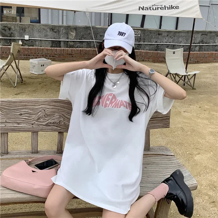 Summer Casual Dress Set for Teens (15-18Y) - O-Neck T-Shirt Dress