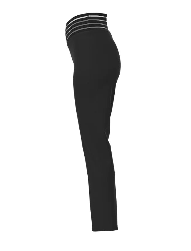 Summer Loose Fit Women's Work Pants - Hollow Out Overlap Waist Spliced Capris