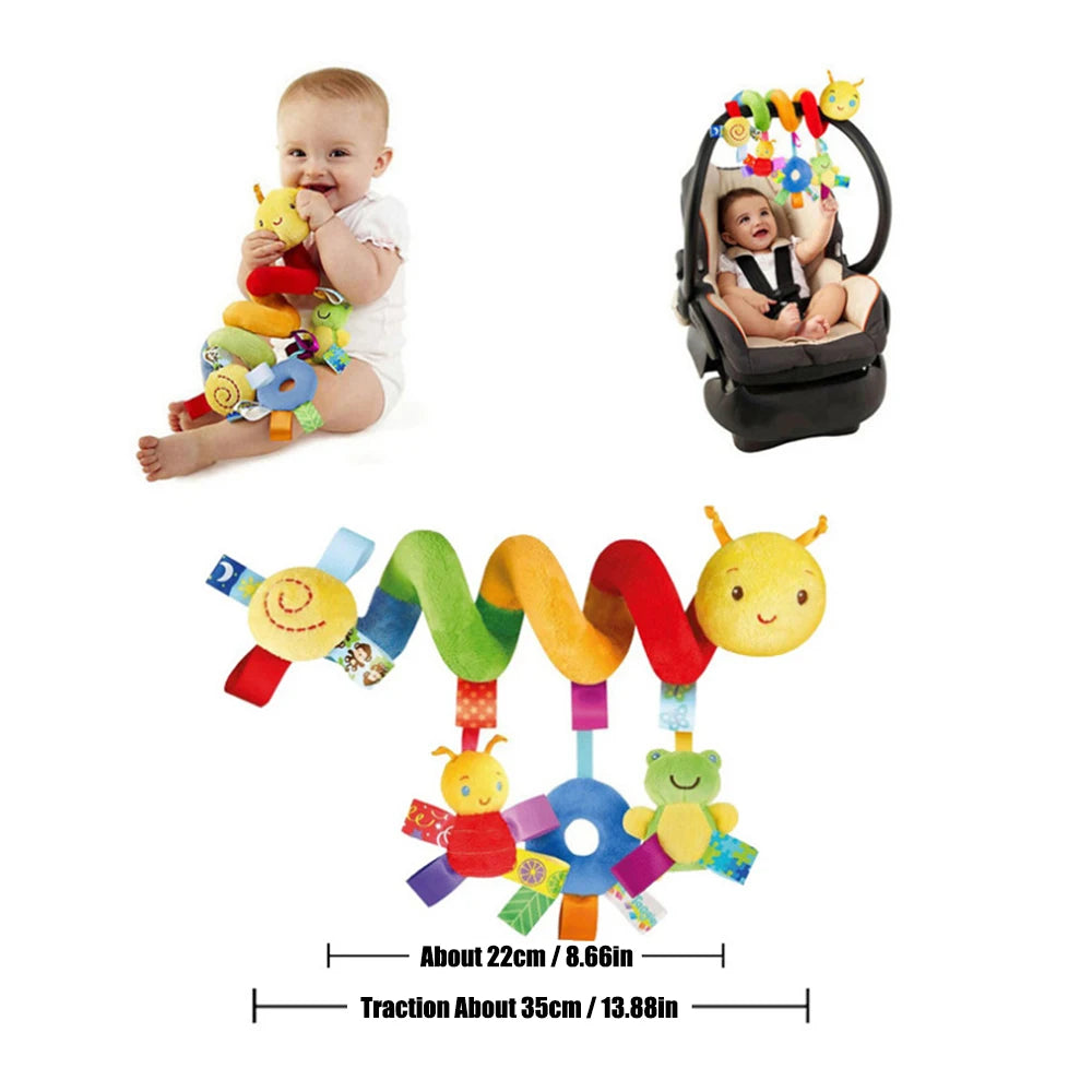 Colorful Baby Comfort Toys with Labels for Crib & Safety Seat