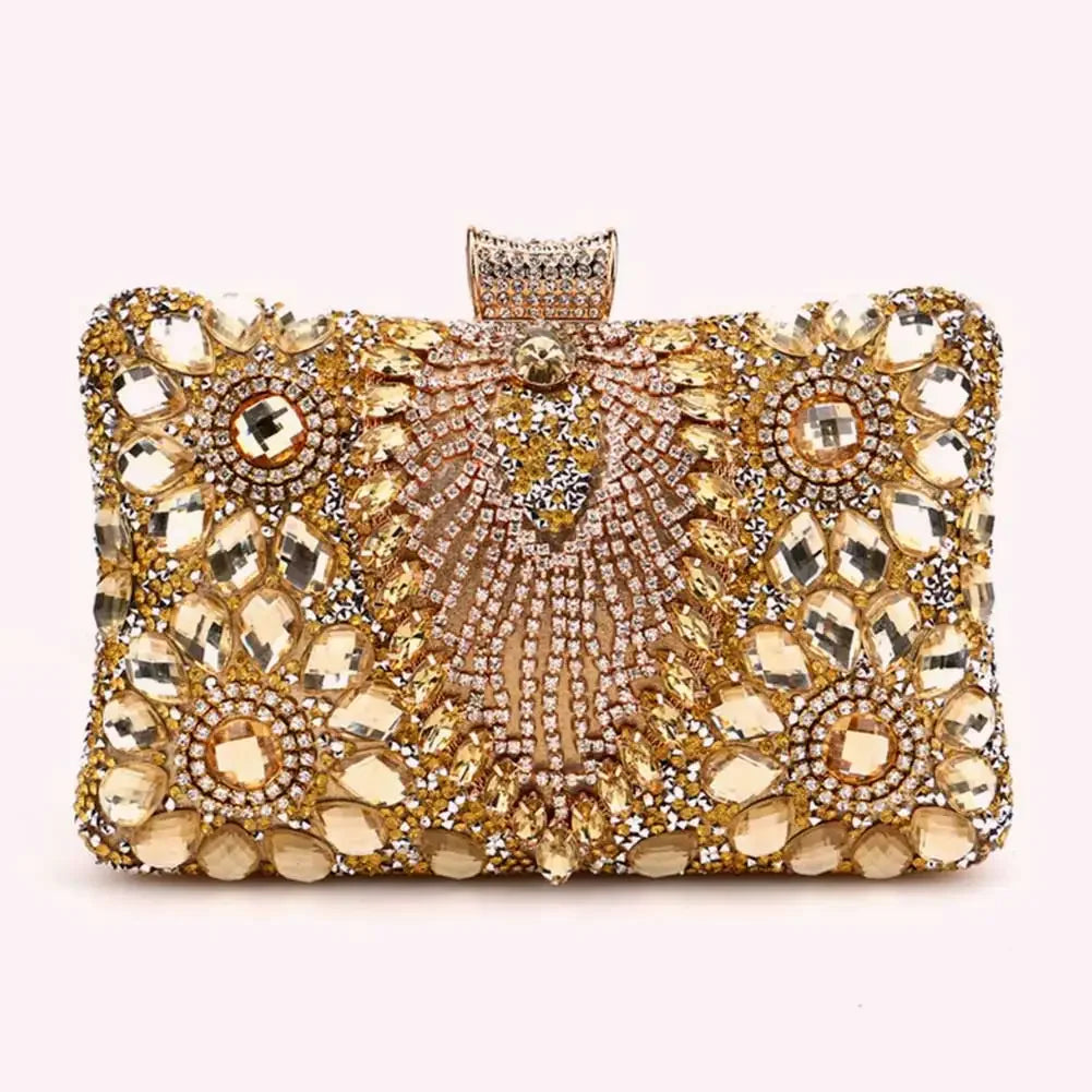 Women’s Rhinestone Evening Clutch – Luxury Diamond Glitter Bag for Parties