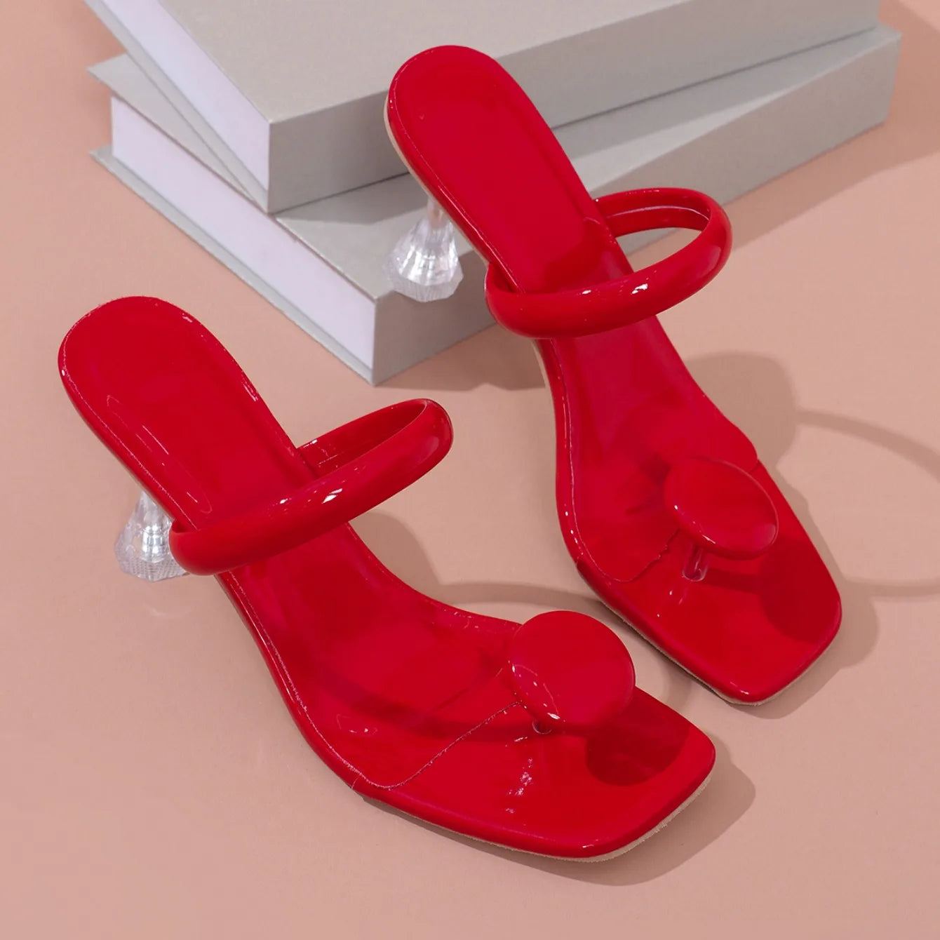 Narrow Band Platform Sandals - Women’s High Heels with Ankle Strap, Party Shoes