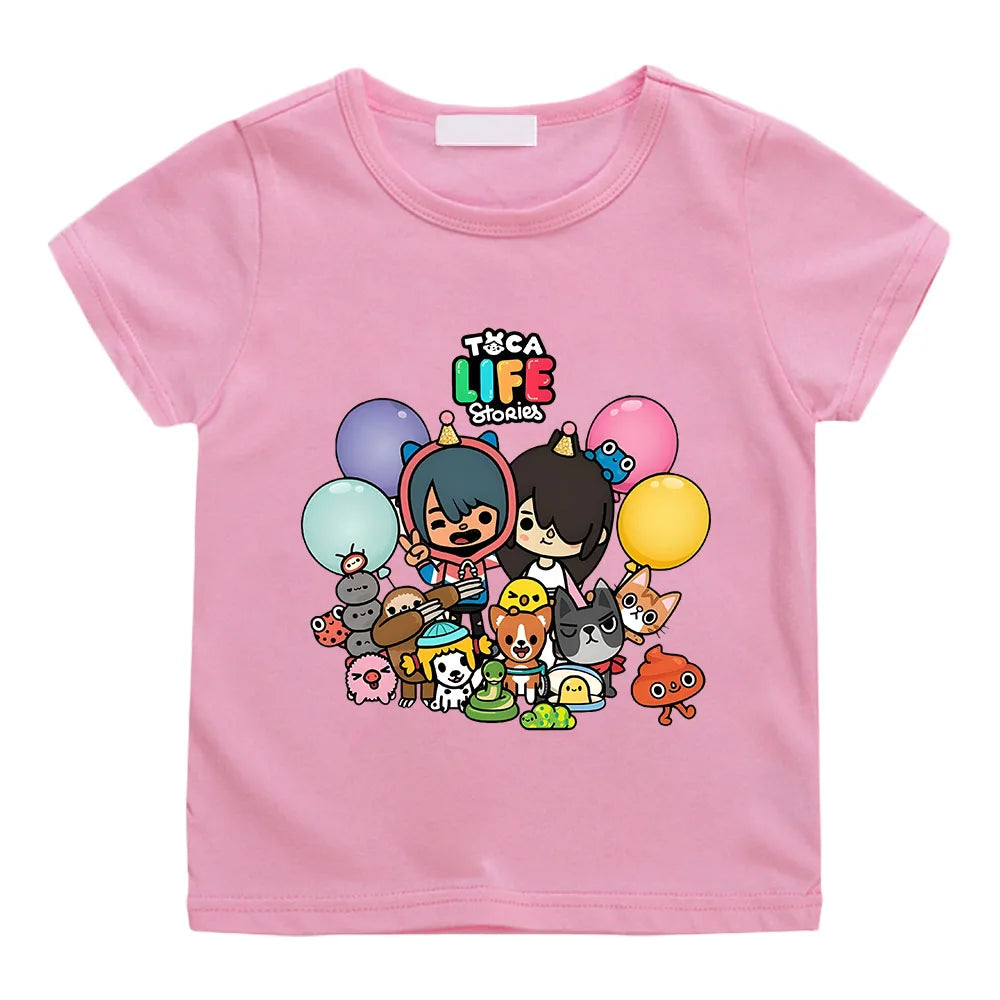 Toca Boca & Gacha Life Graphic T-Shirt for Kids - Comfy Summer Tee