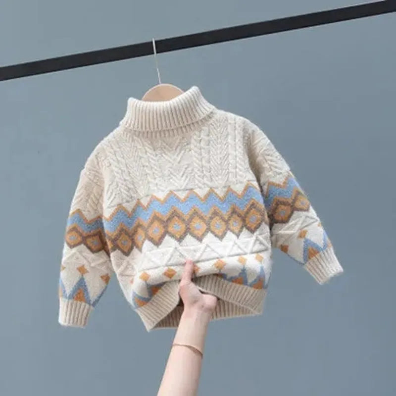 Boys' Turtleneck Sweater – Christmas Toddler Pullover for Autumn/Winter