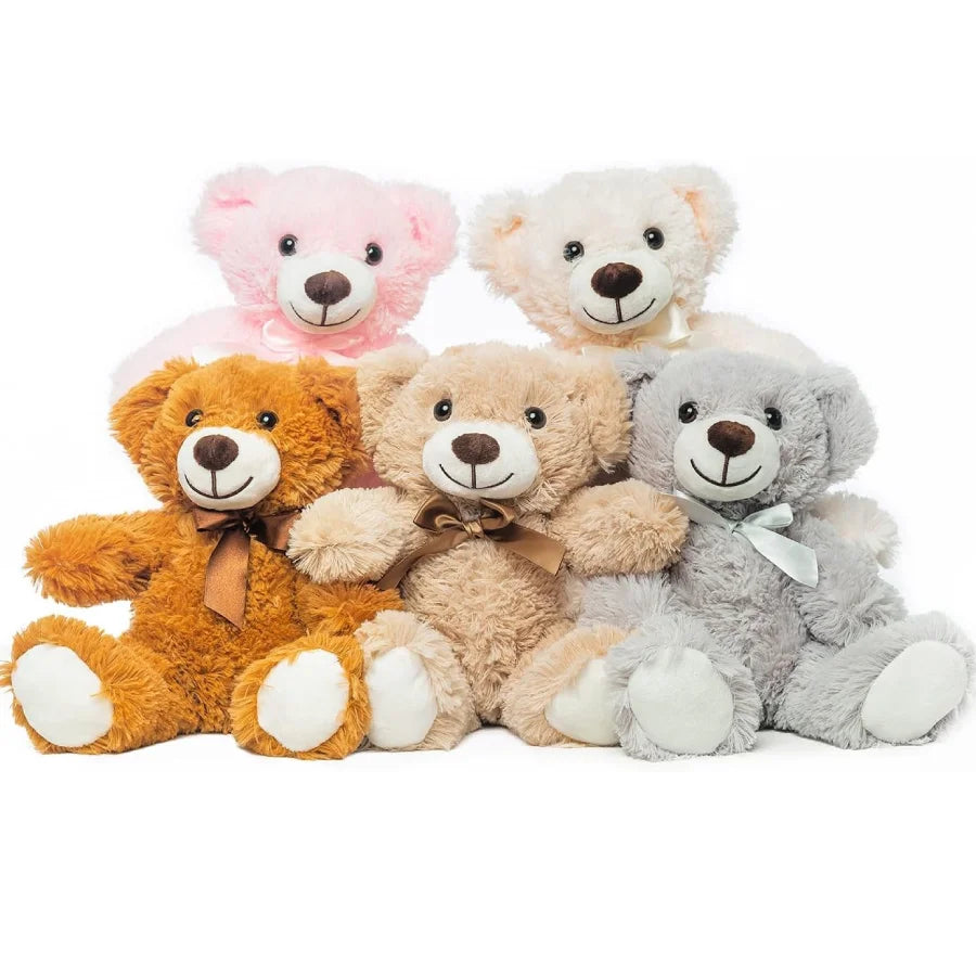 5pcs 13.5in Stuffed Bears – Plush Toys for Kids, Girlfriend, Christmas, Valentine’s, or Birthday Gifts