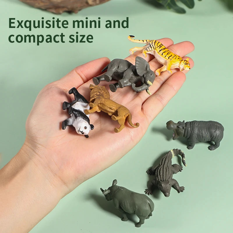 12-Piece Mini Jungle Animal Figure Set for Kids