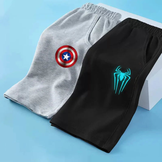 Glow-in-the-Dark Spider Shorts for Boys (Ages 3-13)