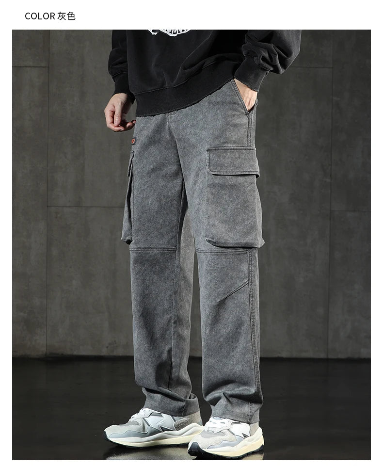 HIQOR Men's Cargo Pants - Casual Baggy Outdoor Trousers