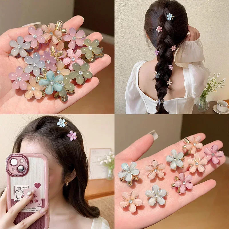 Cute Mini Flower Hair Clips - Colorful Opal Barrettes for Girls (1/10pcs)