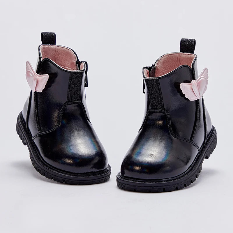 Dave Bella Kids' Black Fashion Boots with Wings